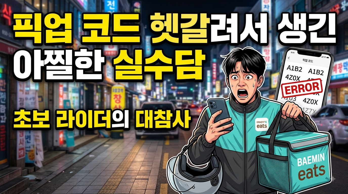 배달 초보 시절 픽업 코드 헷갈려서 생긴 아찔한 실수담