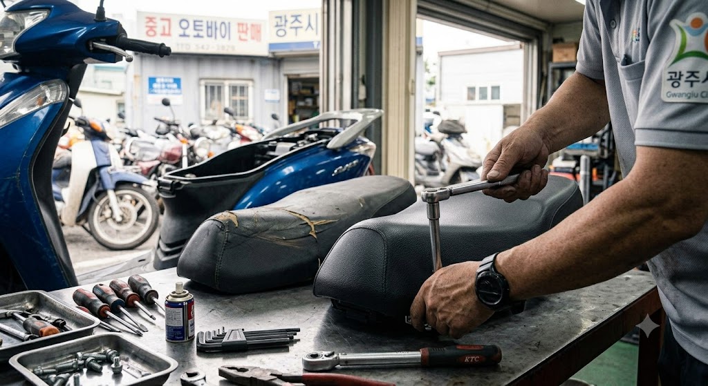 오토바이 시트교체