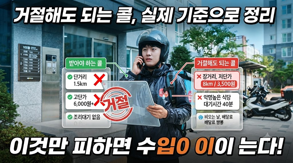 거절해도 되는 콜, 실제 기준으로 정리
